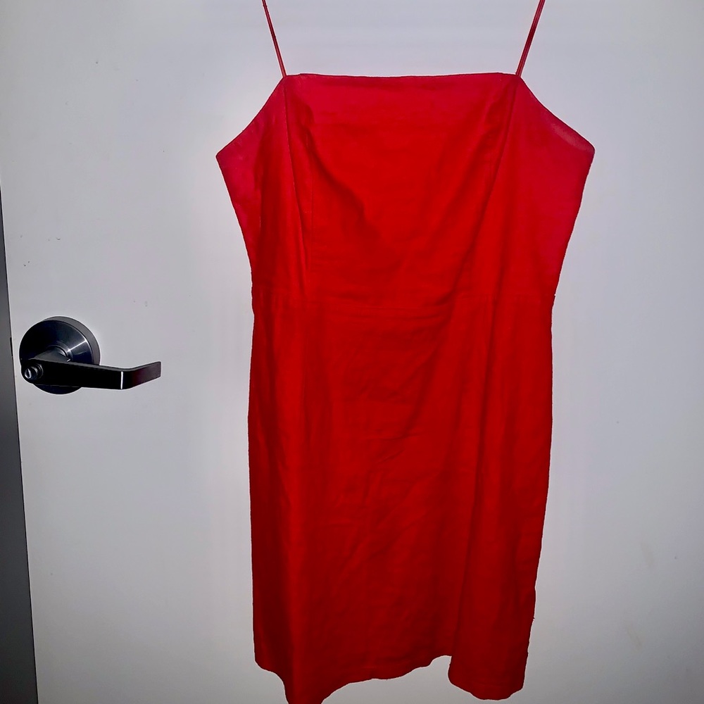 Urban red linen dress